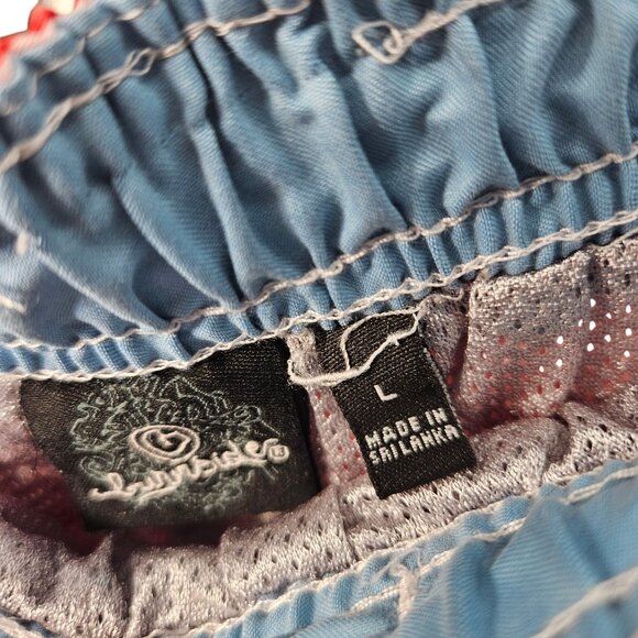 Burnside Red & White Plaid Mens Drawstring Swim Trunks With Mesh Lining Size L - Picture 4 of 6